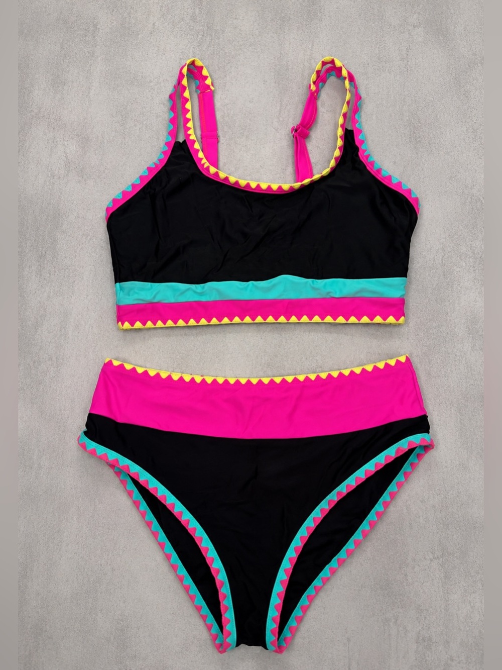Popvil Women's High Waisted Bikini Set W/ Skirt Size Medium Swimsuit